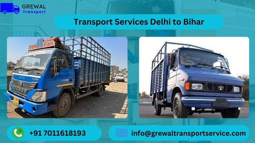 A truck carrying goods from Delhi to Bihar on a highway.